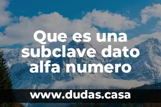 Que es una subclave dato alfa numero