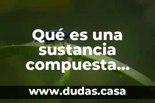 Qué es una sustancia compuesta Yahoo