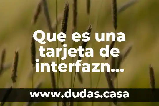 Que es una tarjeta de interfazn dibujo