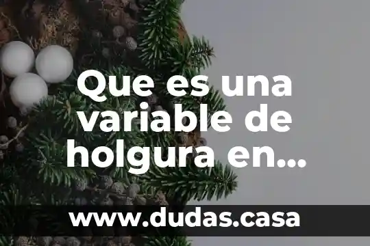 Que es una variable de holgura en programacion lineal