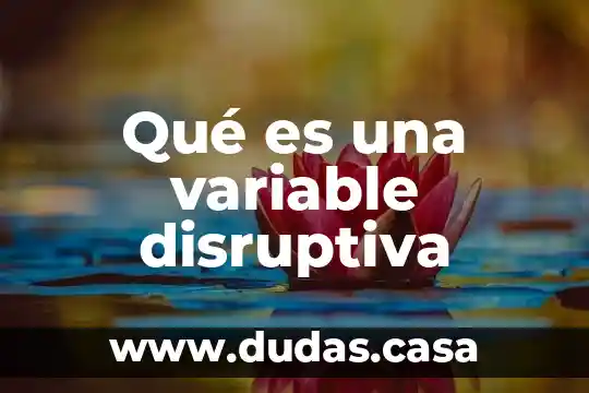 Qué es una variable disruptiva