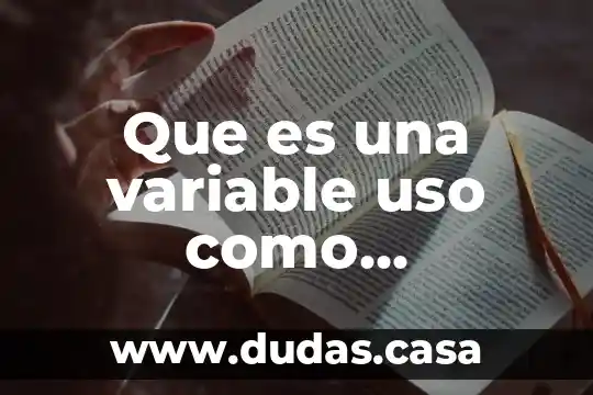 Que es una variable uso como instrumento de medicion