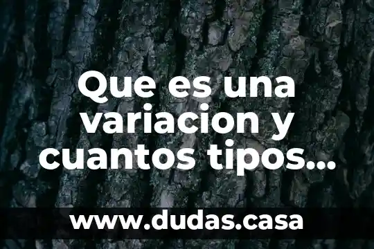 Que es una variacion y cuantos tipos existen