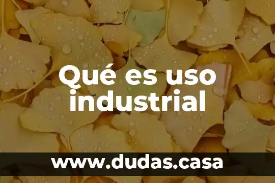 Qué es uso industrial