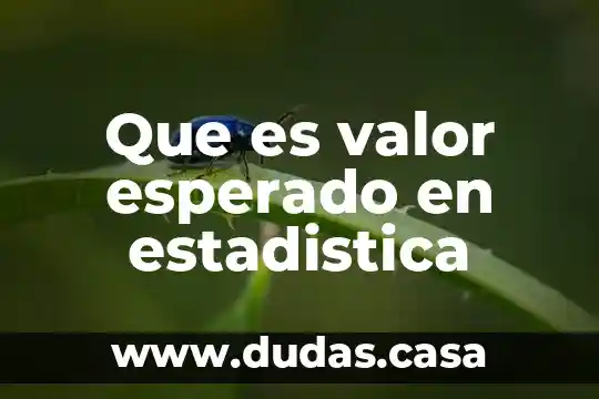 Que es valor esperado en estadistica