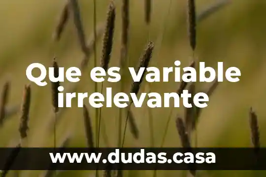 Que es variable irrelevante