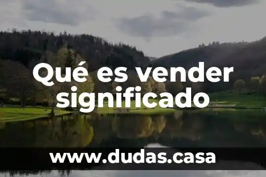 Qué es vender significado