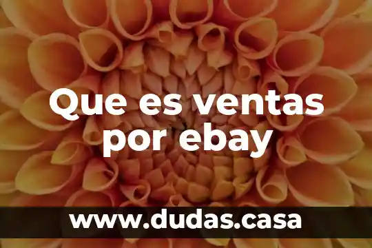 Que es ventas por ebay