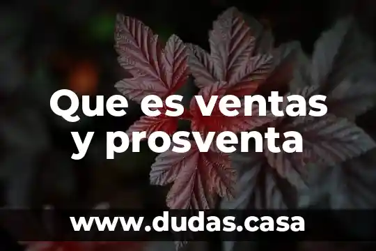Que es ventas y prosventa