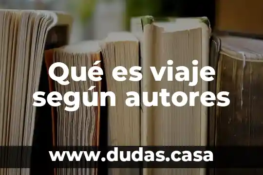 Qué es viaje según autores