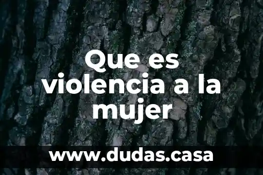 Que es violencia a la mujer