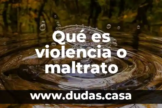 Qué es violencia o maltrato