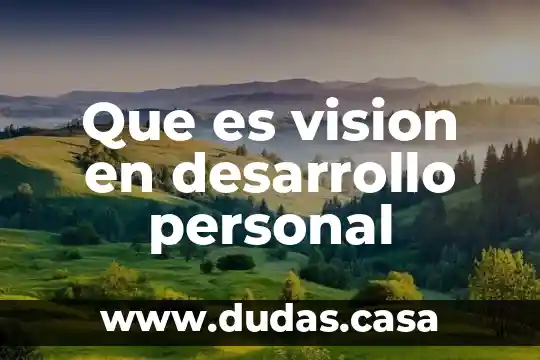 Que es vision en desarrollo personal