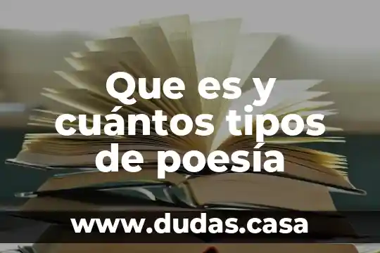 Que es y cuántos tipos de poesía