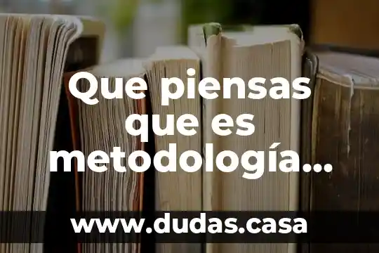 Que piensas que es metodología de la investigación