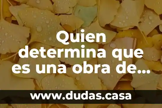 Quien determina que es una obra de arte