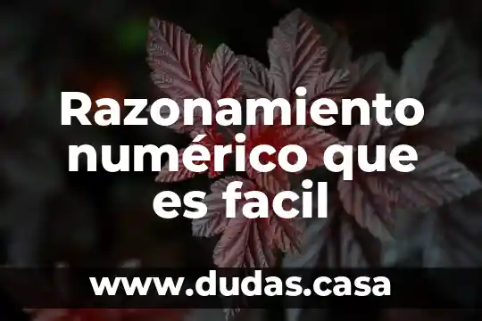 Razonamiento numérico que es facil