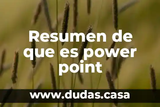 Resumen de que es power point