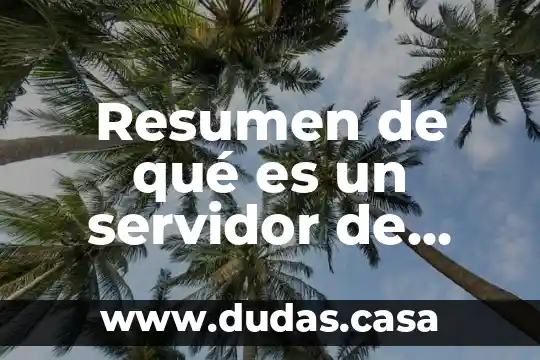 Resumen de qué es un servidor de informática