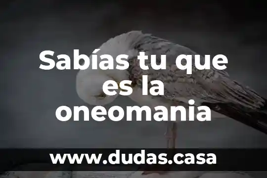 Sabías tu que es la oneomania