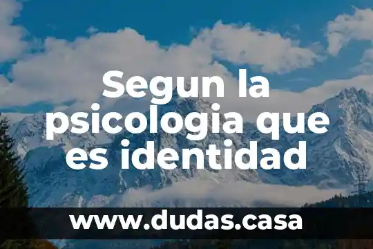 Segun la psicologia que es identidad