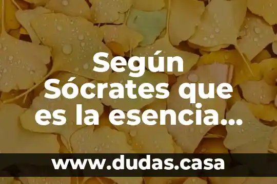 Según Sócrates que es la esencia del ser humano