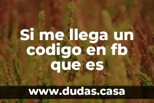 Si me llega un codigo en fb que es