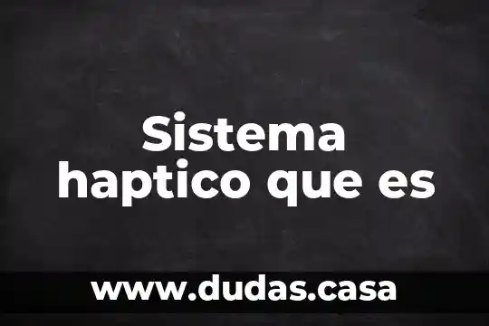 Sistema haptico que es