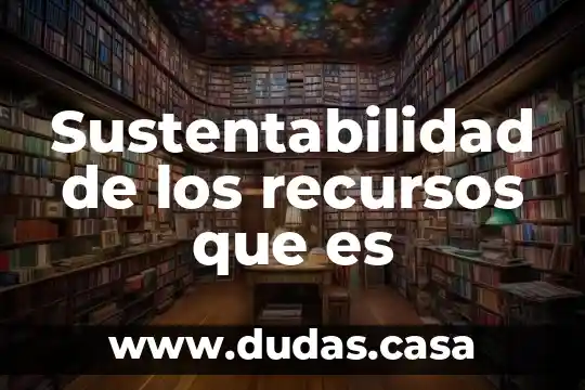 Sustentabilidad de los recursos que es