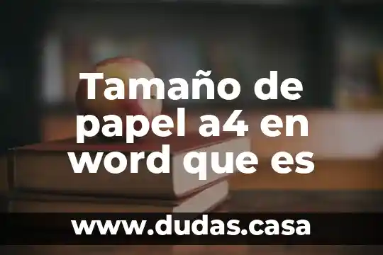 Tamaño de papel a4 en word que es