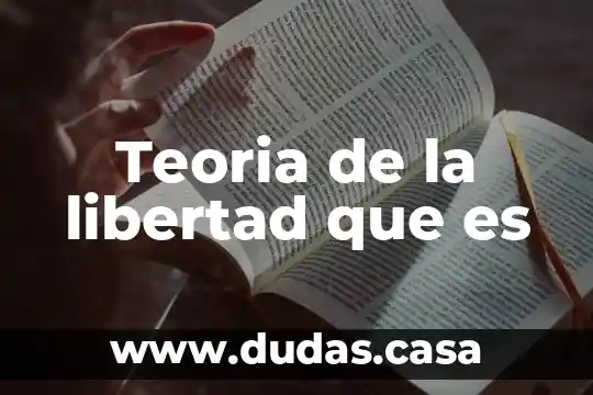 Teoria de la libertad que es
