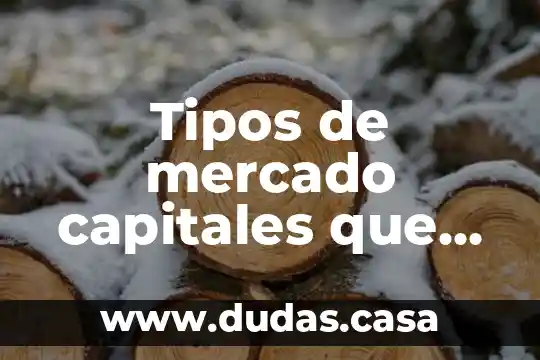 Tipos de mercado capitales que es
