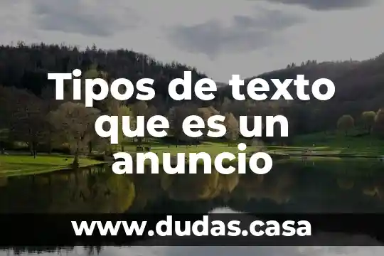 Tipos de texto que es un anuncio