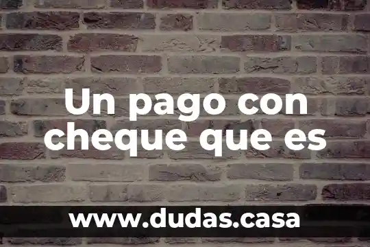 Un pago con cheque que es