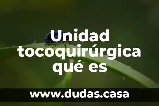 Unidad tocoquirúrgica qué es