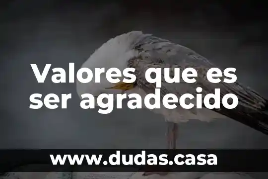 Valores que es ser agradecido