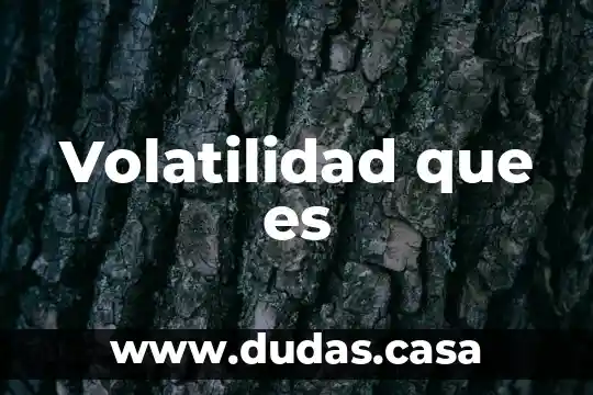 Volatilidad que es