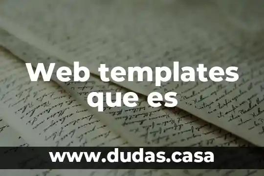Web templates que es