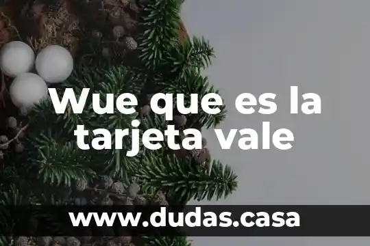 Wue que es la tarjeta vale