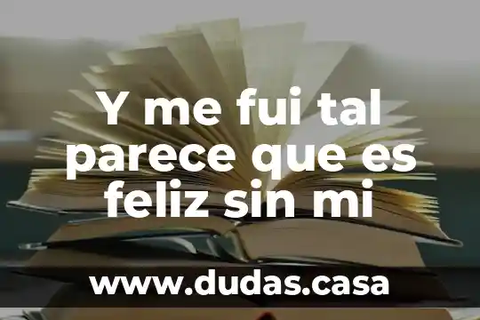 Y me fui tal parece que es feliz sin mi