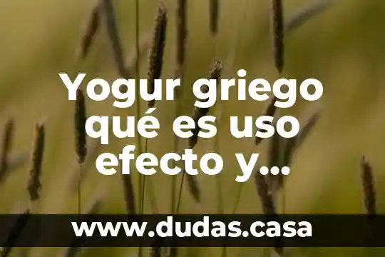 Yogur griego qué es uso efecto y beneficio